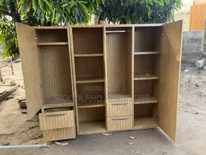 Modern Light Wood Multi-Section Wardrobe