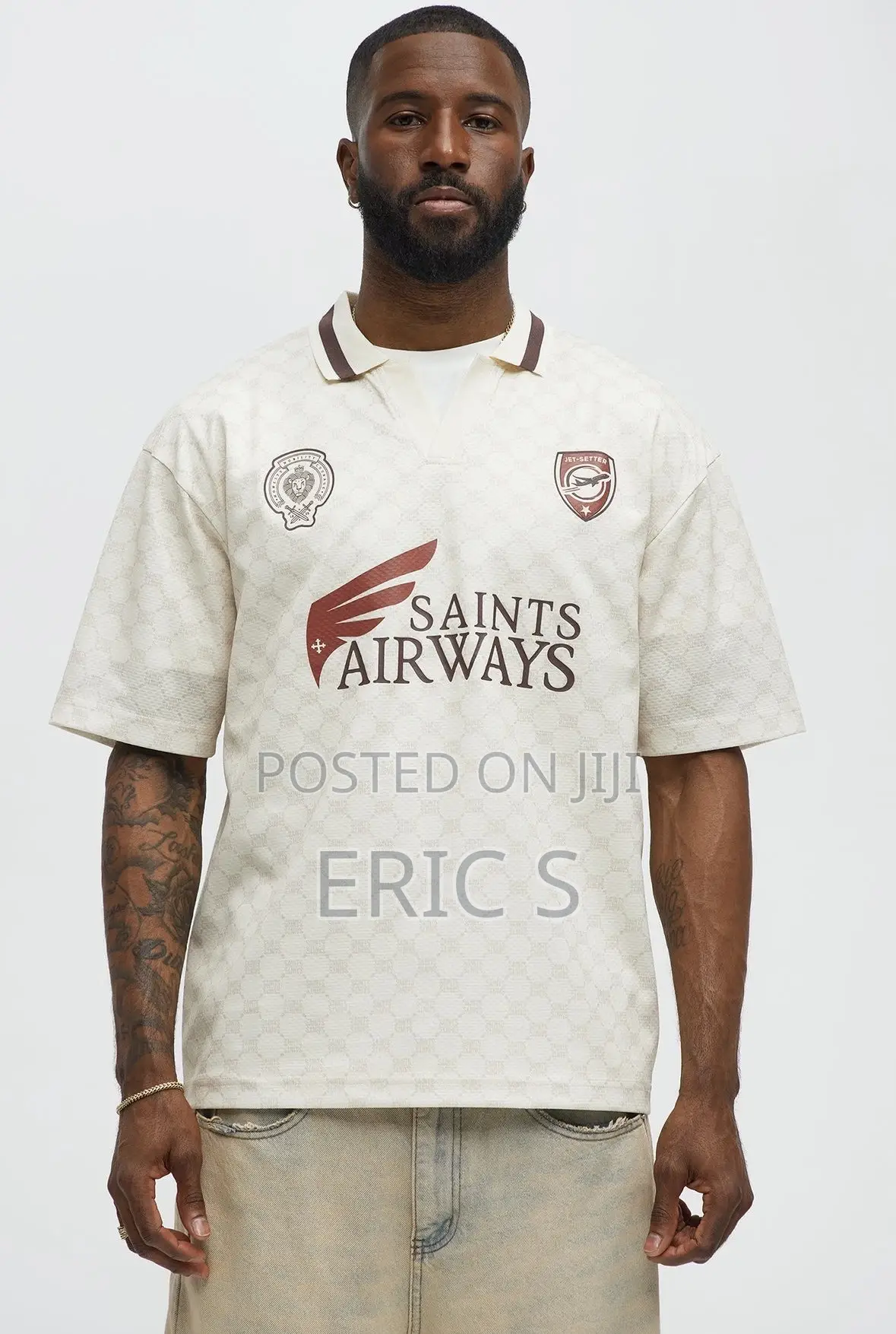 Saints Johnny Collar Soccer Jersey – Ivory