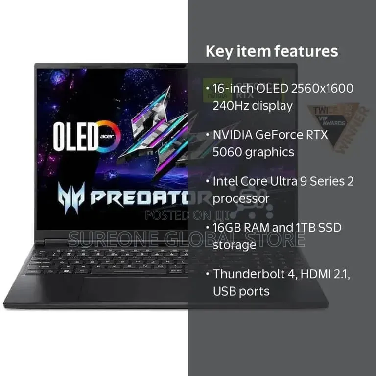 New Laptop Acer Predator Helios Neo 16 16GB Nvidia HDD+SSD 1T