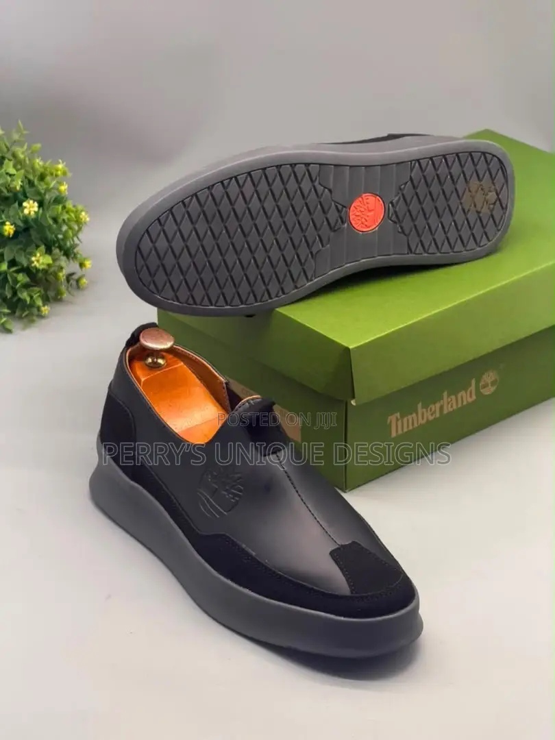 Timberland Men's Premium Slip-on Leather Sneakers – Black