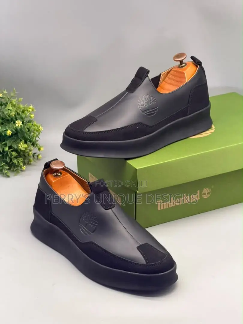 Timberland Men's Premium Slip-on Leather Sneakers – Black