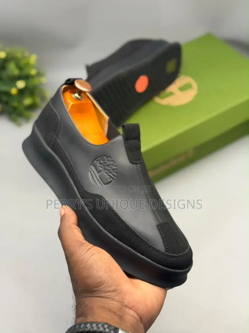 Timberland Men's Premium Slip-on Leather Sneakers – Black