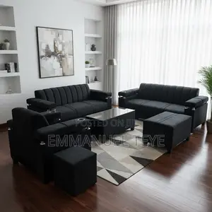 Black Luxury Family Set Sofa