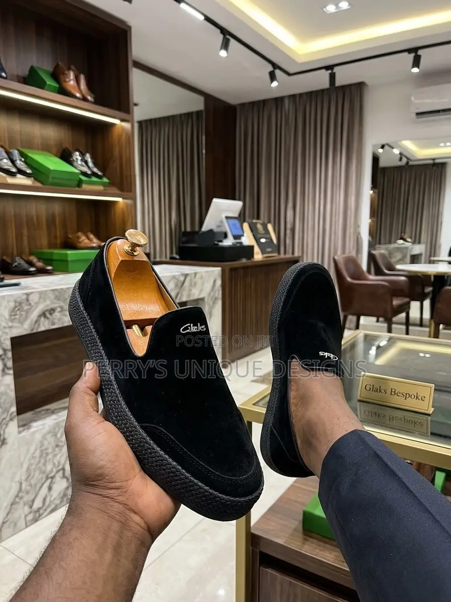 Glaks Bespoke Men’s Luxury Black Suede Slip-on Loafers | Premium