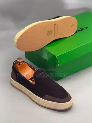 Men's Luxury Slip-on Loafers, Premium Brown Canvas Loafers