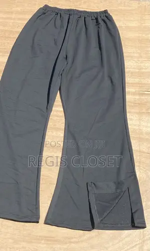 Black Palazzo Joggers With Side Splits