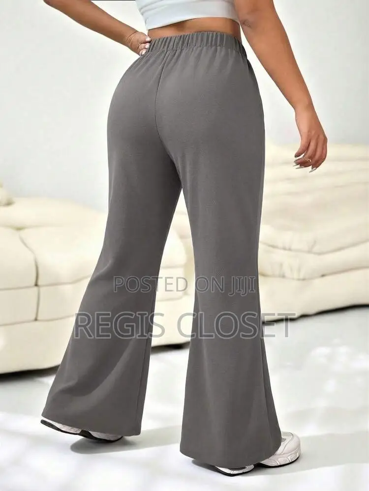 Black Palazzo Joggers With Side Splits