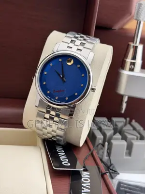 Movado Silver Sapphire Stainless Steel Watch