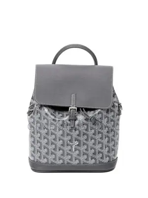 Goyard Alpin MM Backpack in Black Coated Canvas and Calfskin Leather.