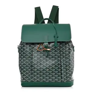 Goyard Alpin MM Backpack in Black Coated Canvas and Calfskin Leather.