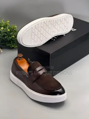 Executive Men's Brown Suede & Leather Slip-on Casual Loafers