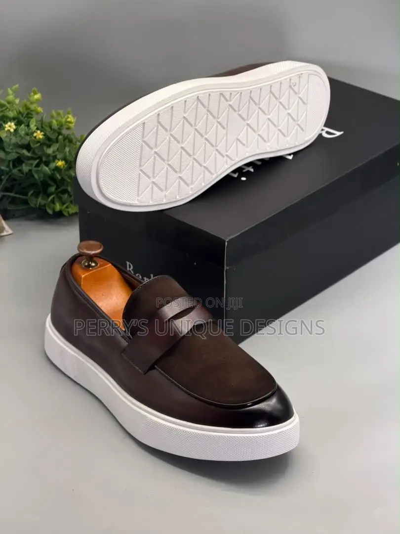 Executive Men's Brown Suede & Leather Slip-on Casual Loafers