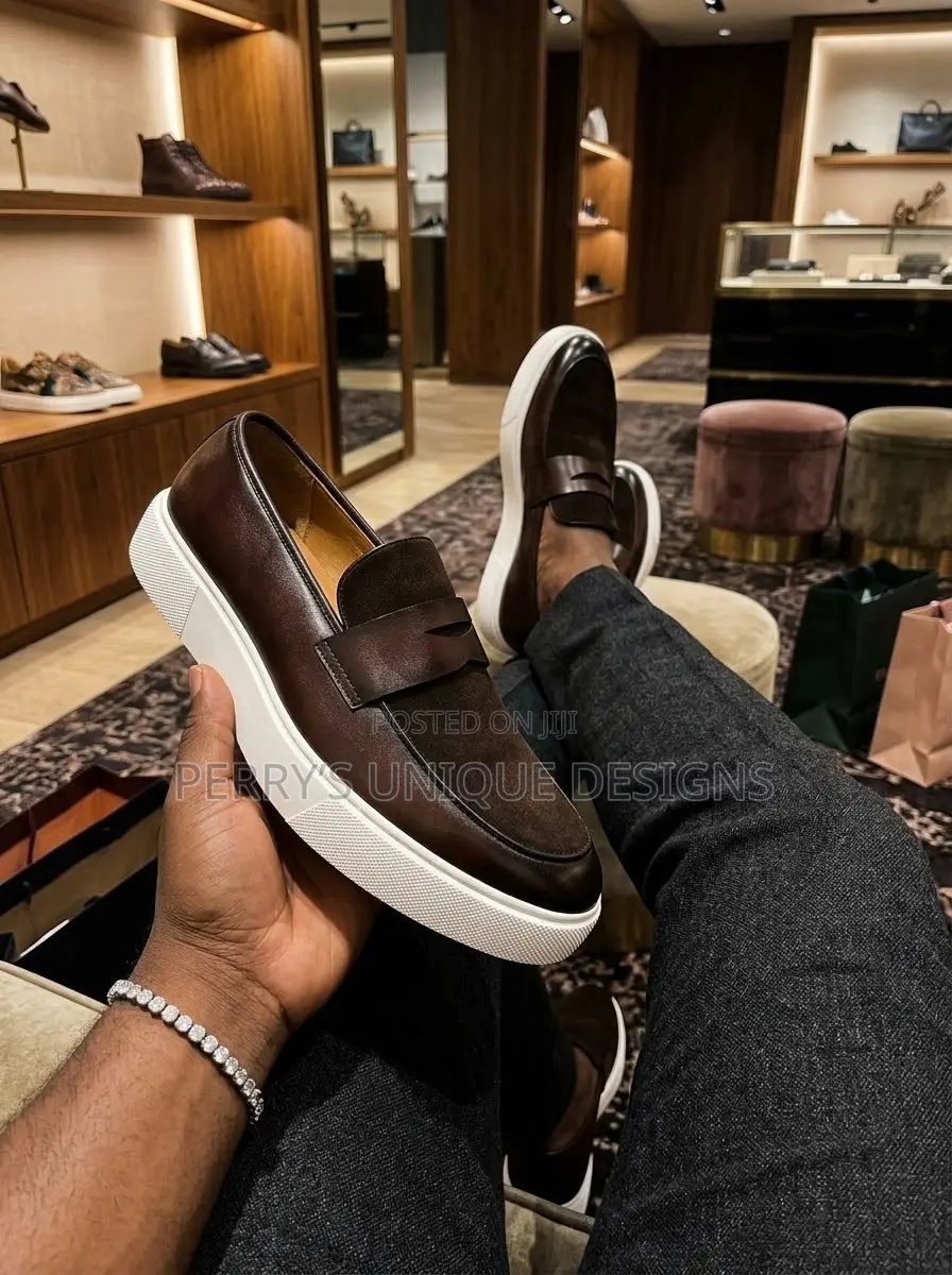 Executive Men's Brown Suede & Leather Slip-on Casual Loafers