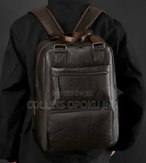 Luxury PU Backpack for Business, Casual - BROWN