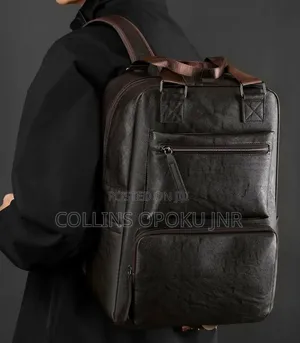 Luxury PU Backpack for Business, Casual - BROWN