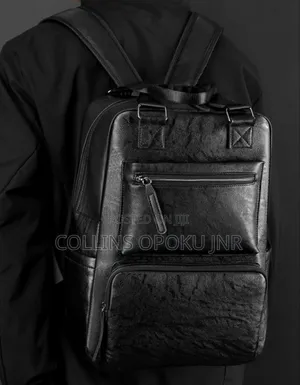 Luxury PU Backpack for Business, Casual - BLACK
