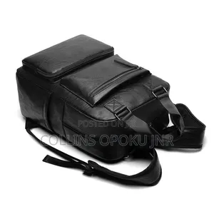 Luxury PU Backpack for Business, Casual - BLACK