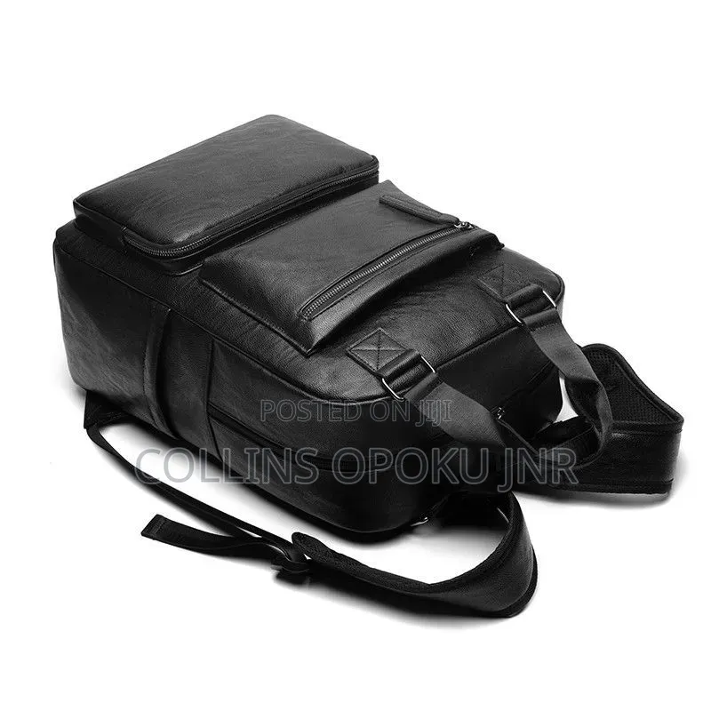 Luxury PU Backpack for Business, Casual - BLACK