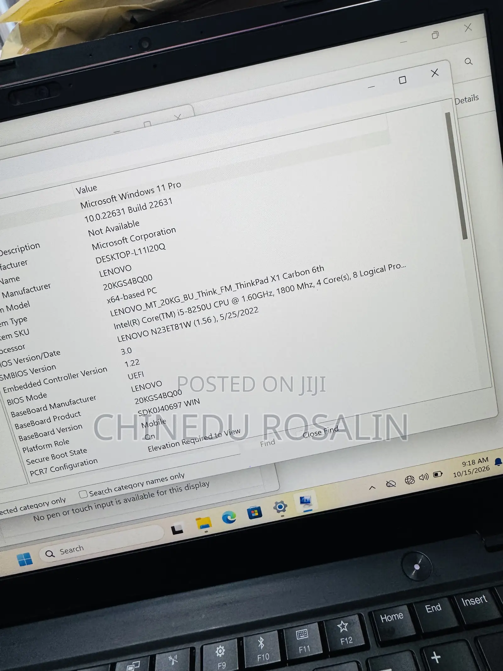 Laptop Lenovo ThinkPad X1 Carbon 8GB Intel Core i5 SSD 256GB
