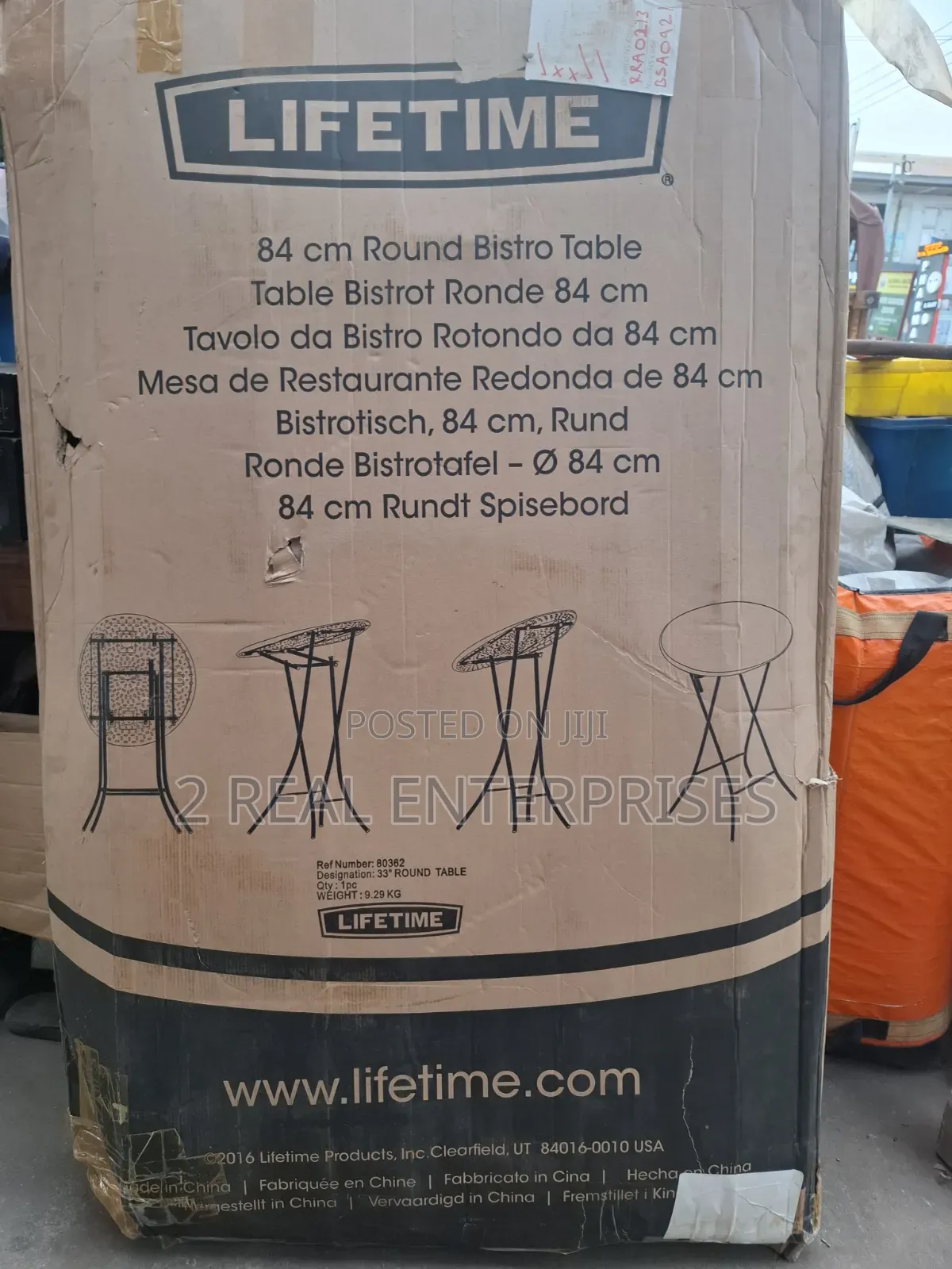 Lifetime 84cm Round Folding Bistro High Table Bar Event Cocktail Table