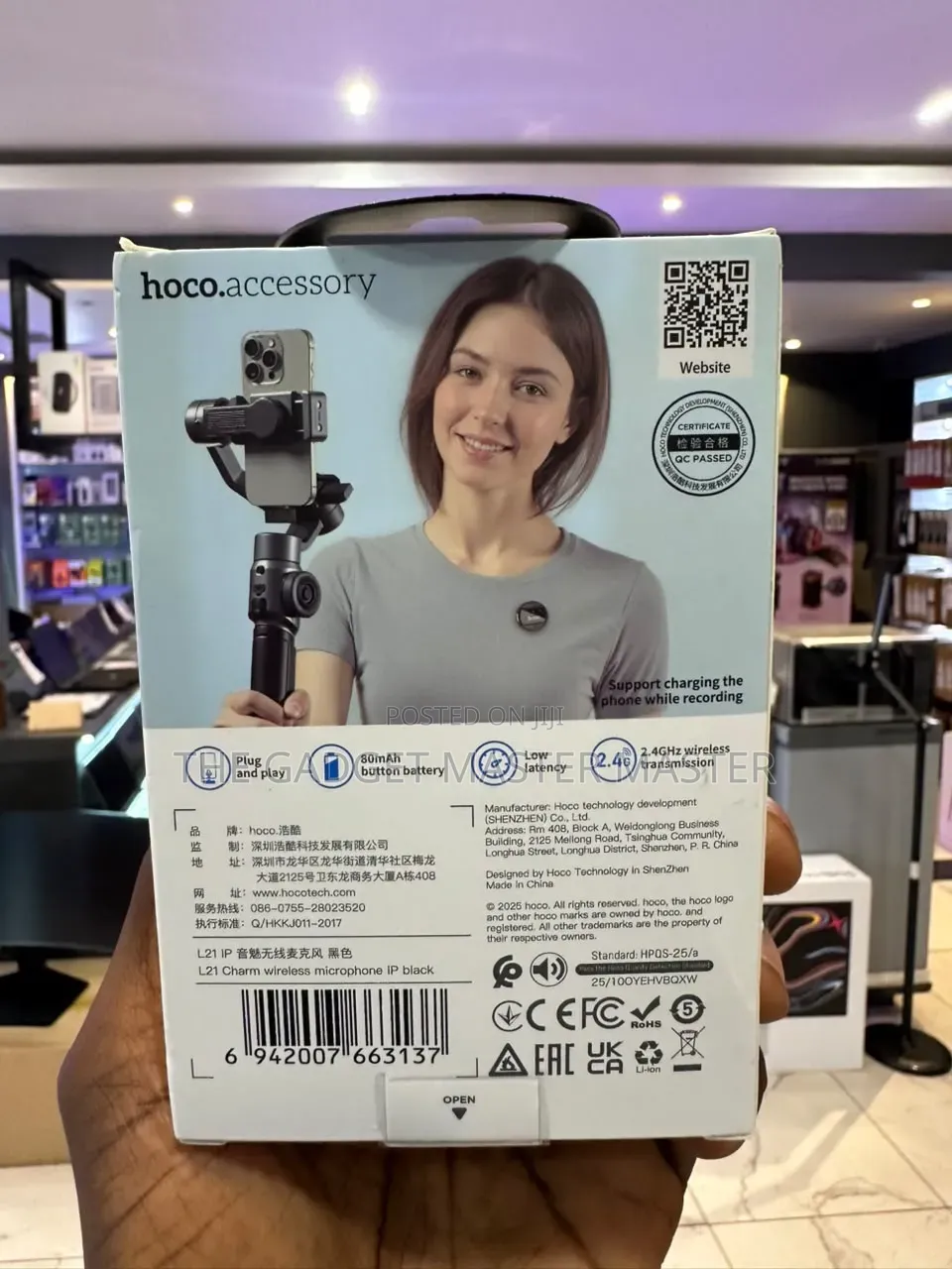 Hoco L21 Magnetic Label Clip Wireless Microphone