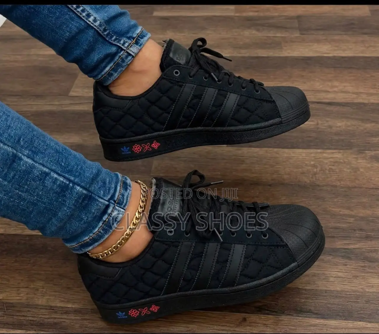 Adidas Superstar All Black and Red