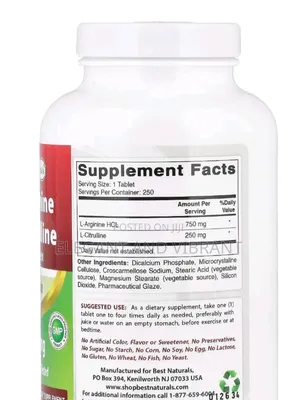 L-Arginine L-Citrulline Complex 1000 Mg 120 Tablets