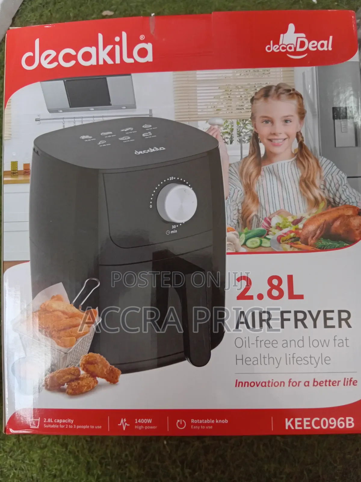 Decakila Air Fryer 2.8L Air Fryer 1400W Oil-Free Cooking