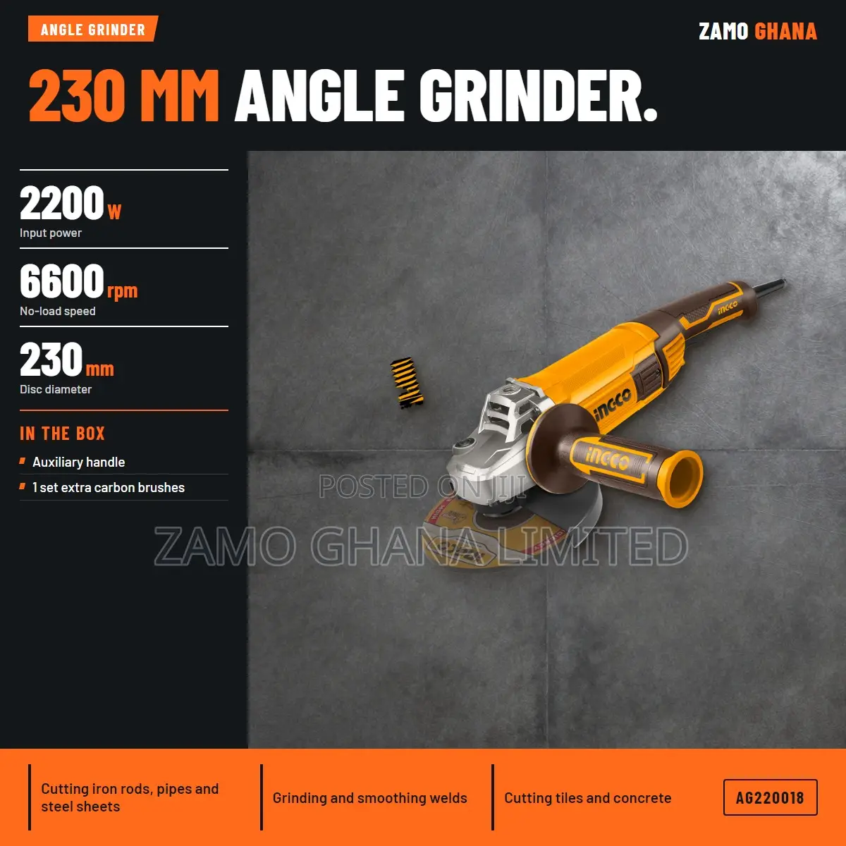 Ingco 9inch Cutting/Grinding Machine 2200w - Ag220018
