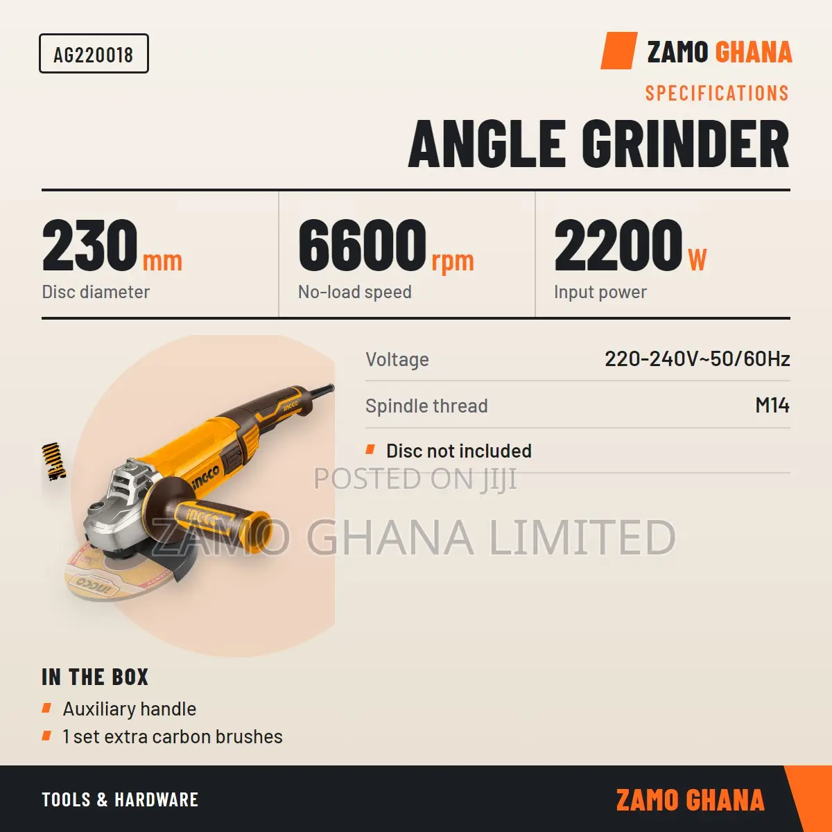 Ingco 9inch Cutting/Grinding Machine 2200w - Ag220018