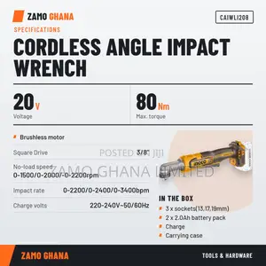 Cordless Angle Impact Wrench - Caiwli208