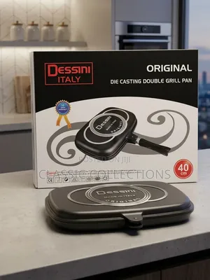 Dessini Italy 40cm Die Casting Grill Pan-Non-Stick Dual-Sided Stovetop