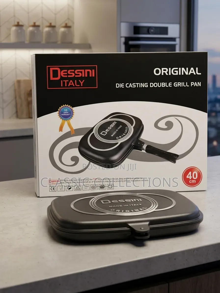 Dessini Italy 40cm Die Casting Grill Pan-Non-Stick Dual-Sided Stovetop