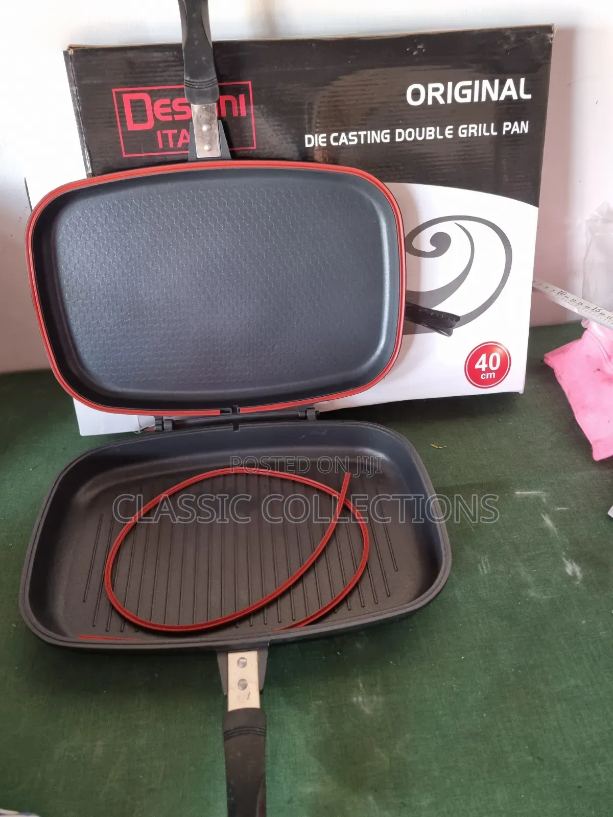 Dessini Italy 40cm Die Casting Grill Pan-Non-Stick Dual-Sided Stovetop