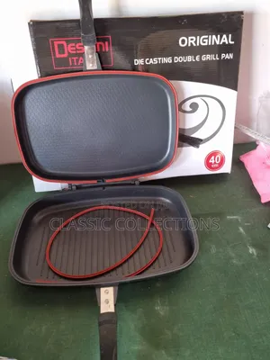 Dessini Italy 40cm Die Casting Grill Pan-Non-Stick Dual-Sided Stovetop