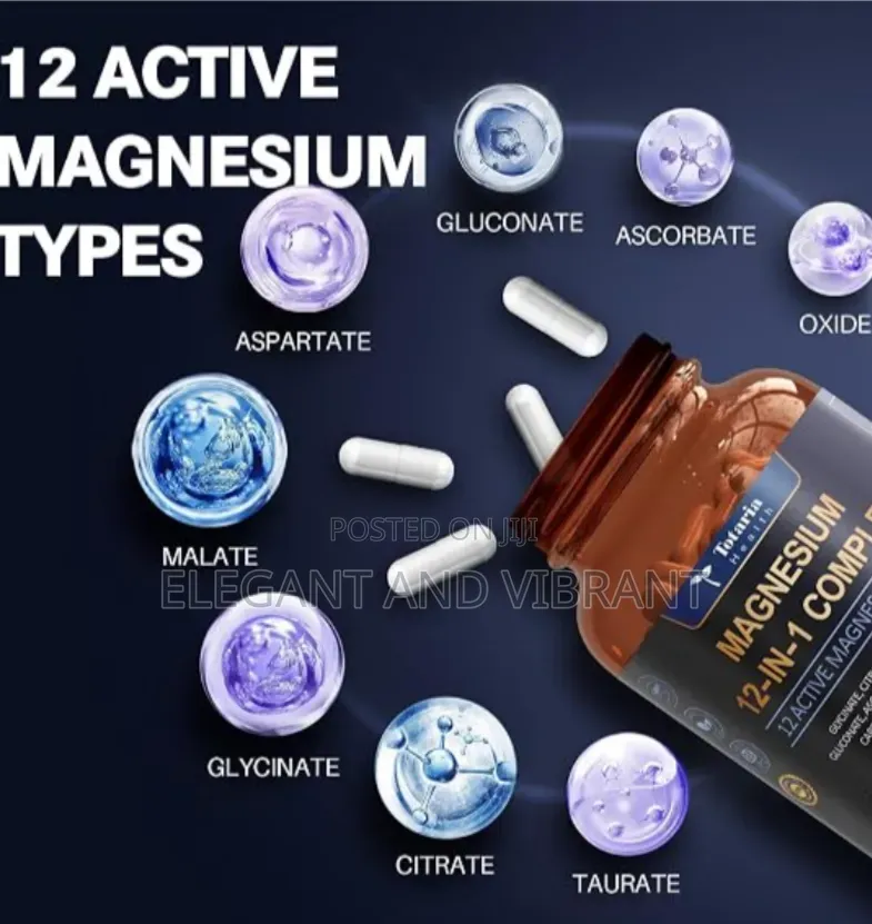 Magnesium 12 in 1 Complex 120 Capsule,with Glycinate,malate,Aspartate