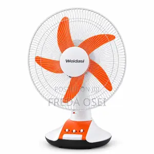 Rechargeable Fan With LED Light – 14-Inch