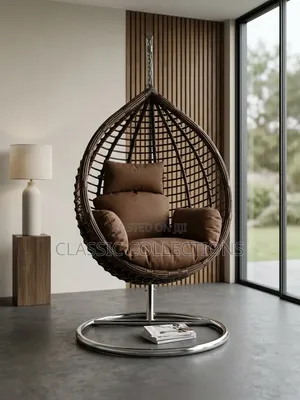 Luxury Indoor/Outdoor Hanging Egg Swing Chair With Heavy-Duty Stand