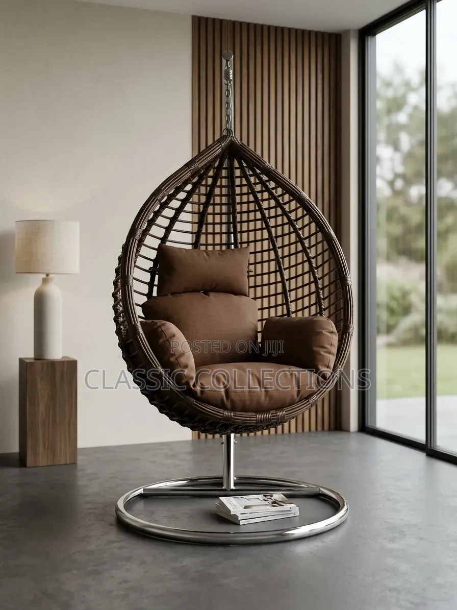 Luxury Indoor/Outdoor Hanging Egg Swing Chair With Heavy-Duty Stand
