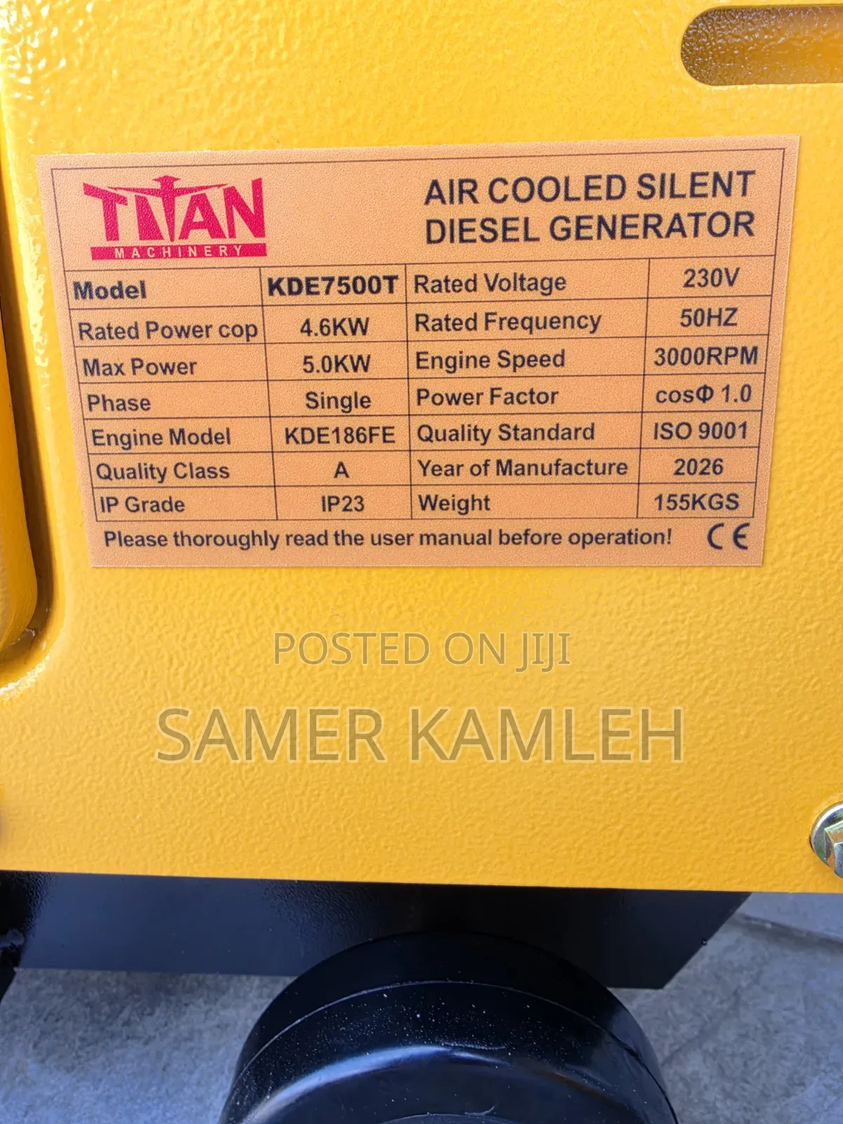 Titan Diesel Generator 5kva