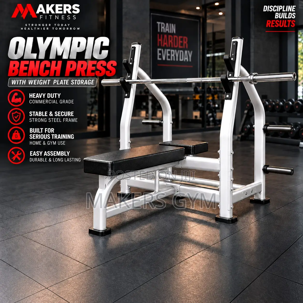 Bench / Flat Bench Press With Barbell (Heavy Duty)