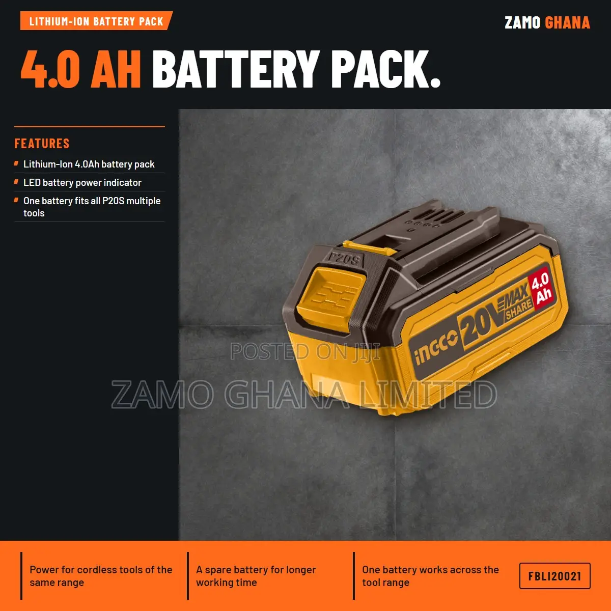 Lithium-Ion Battery Pack 4.0ah - Fbli20021