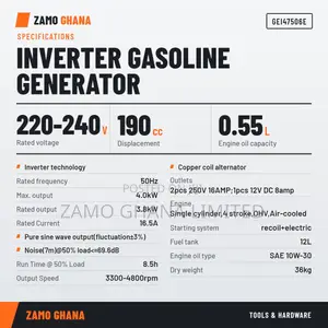 Inverter Gasoline Generator 4kw Silent - Gei47506e