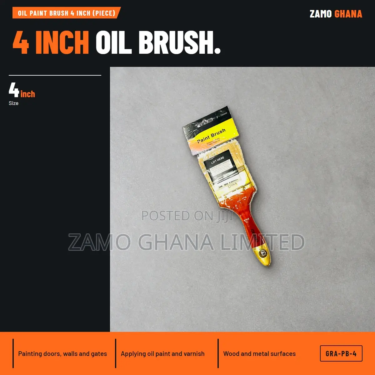 Oil Paint Brush 4 Inch (Piece) - Gra-pb-4