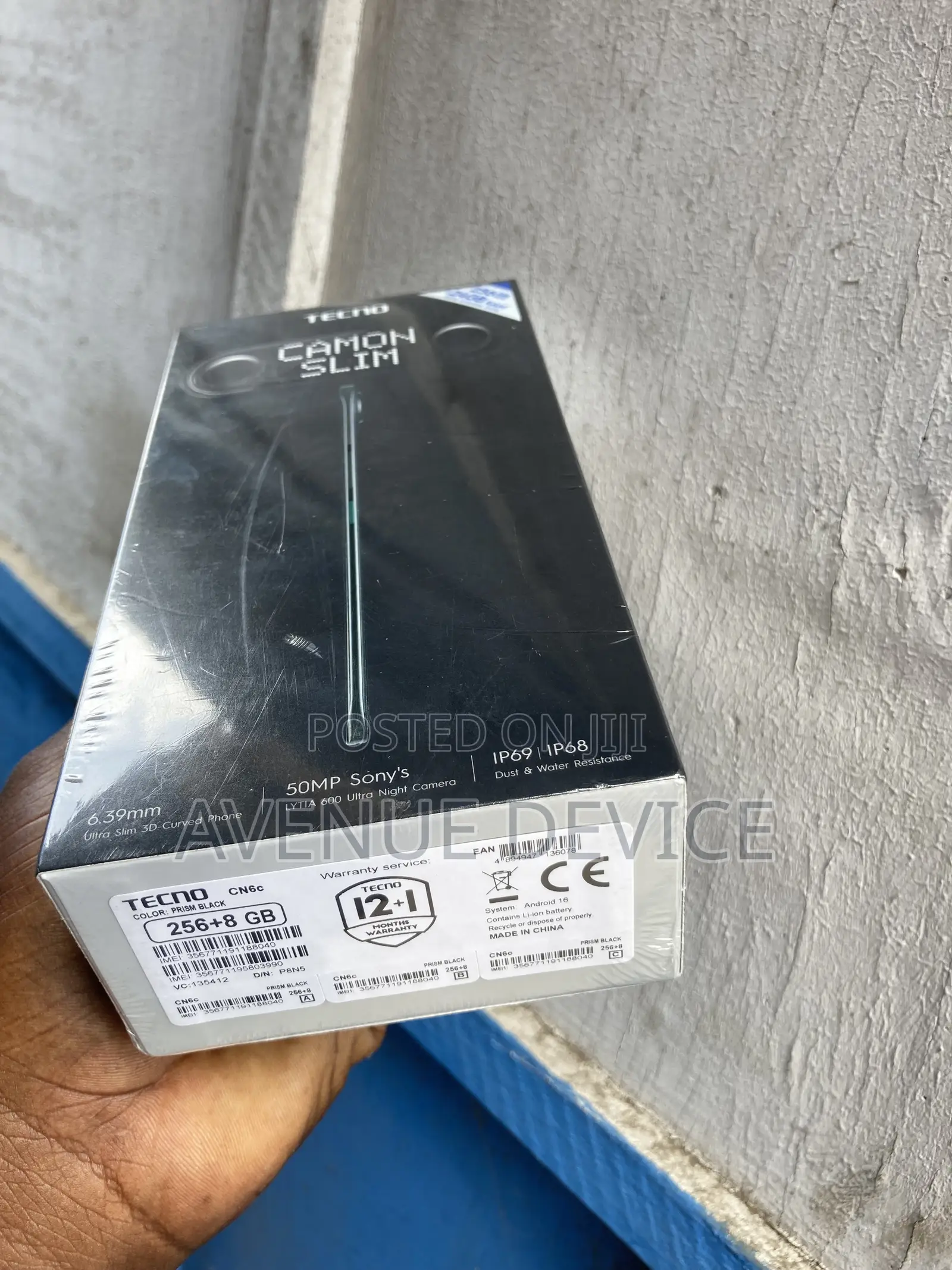 New Tecno Camon Slim 256 GB Black