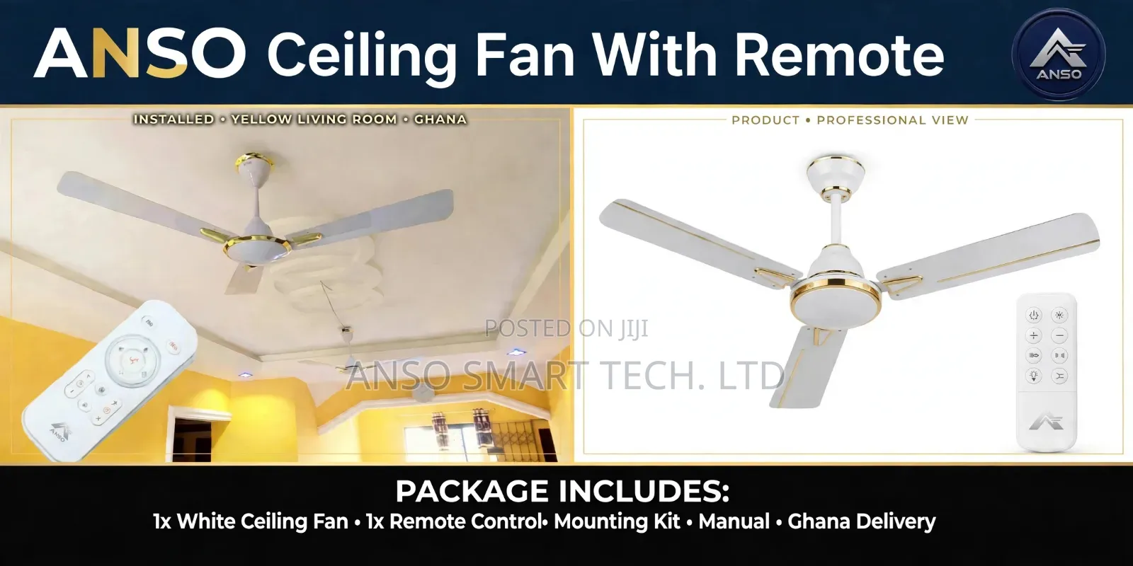 ANSO Ceiling Fans With Remote