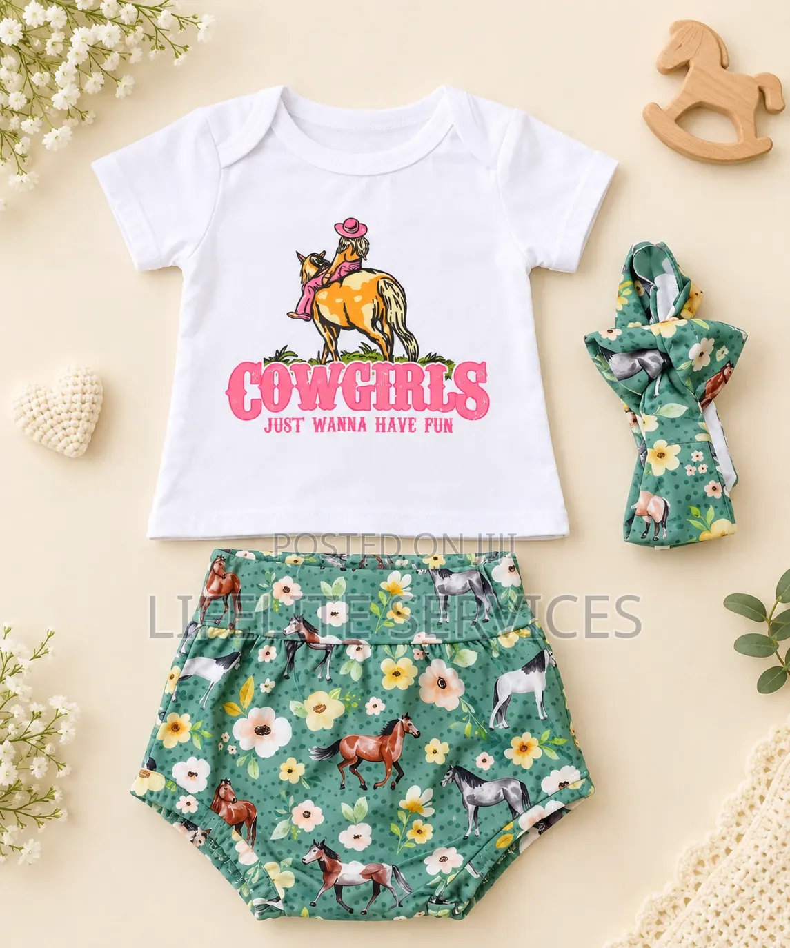 3 Pieces Clothe for 0 to 3 Months Baby Girl