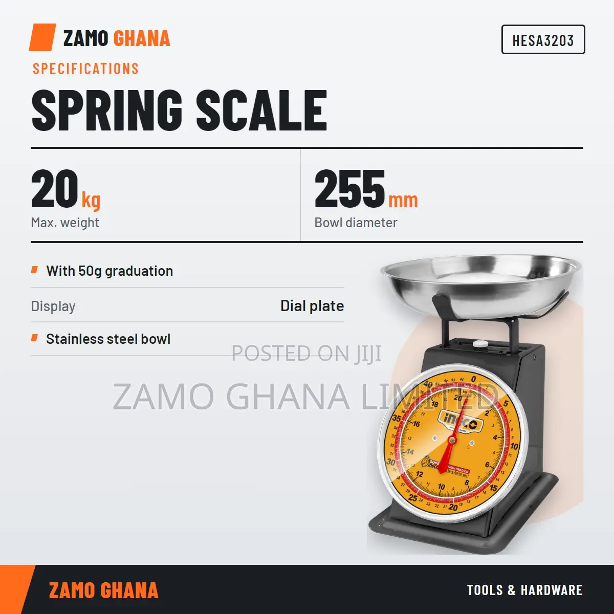 Kitchen Spring Scale 20kg - Hesa3203