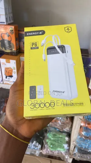 ENERGY-B P6 30000mAh Powerbank - With Built-in Cables