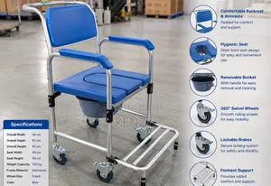 Commode Seat With Wheels (Blue)